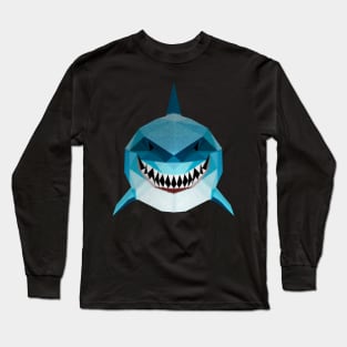 Shark Polygon Face Long Sleeve T-Shirt